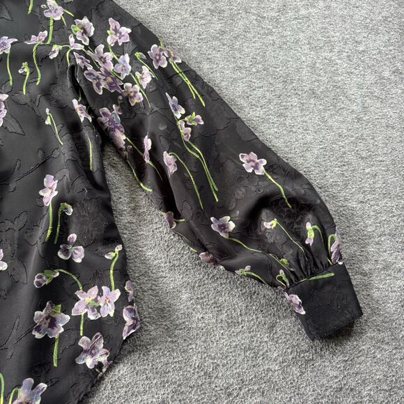 Lauren Ralph Lauren Ozarra Georgette Floral Print Mock Neck Top Womens Sz 4P - Picture 12 of 14